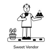 Trendy Sweet Vendor vector