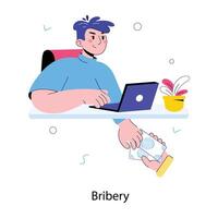 Trendy Bribery Concepts vector