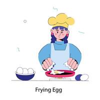 Trendy Frying Egg vector