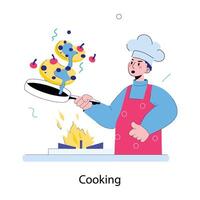 Trendy Cooking Concepts vector