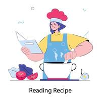 Trendy Reading Recipe vector