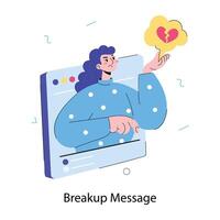 Trendy Breakup Message vector