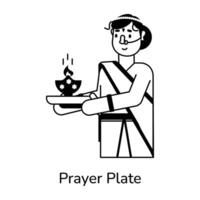 Trendy Prayer Plate vector