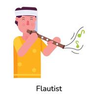 de moda flautista conceptos vector