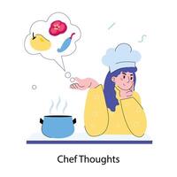 Trendy Chef Thoughts vector