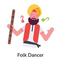 Trendy Folk Dancer vector