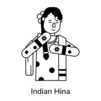 Trendy Indian Hina vector