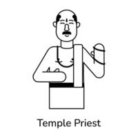 Trendy Temple Priest vector