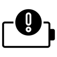 low battery glyph icon vector