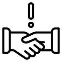 handshake line icon vector