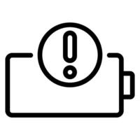 low battery line icon vector