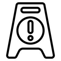 wet floor line icon vector