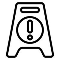 wet floor line icon vector