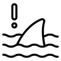 shark line icon vector