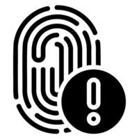 finger print glyph icon vector