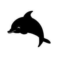 Dolphine fish jumping line art vector