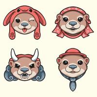 cute cartoon animals vector