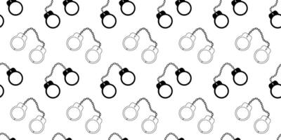 black white handcuffs seamless pattern vector