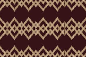 Traditional Ethnic ikat motif fabric pattern background geometric .African Ikat embroidery Ethnic oriental pattern brown background wallpaper. Abstract,,illustration.Texture,frame,decoration. vector