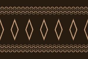 Traditional Ethnic ikat motif fabric pattern background geometric .African Ikat embroidery Ethnic oriental pattern brown background wallpaper. Abstract,,illustration.Texture,frame,decoration. vector