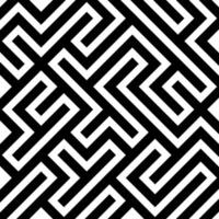 Black and white geometric maze pattern background vector