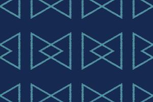 Traditional Ethnic ikat motif fabric pattern geometric style.African Ikat embroidery Ethnic oriental pattern blue background wallpaper. Abstract,,illustration.Texture,frame,decoration. vector