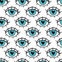 Doodle romantic seamless pattern. Design for fashion textile print, wrapping. eye pattern seamless vector