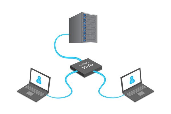 LAN Network 3d Diagram Illustration. Internet concept.