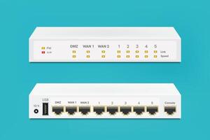 Hardware firewall is a physical device much like a server that filters the traffic going to a computer. vector