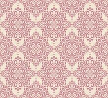 Damask background with rich, old style, luxury ornamentation, pink fashioned seamless pattern, royal wallpaper, mandala fabric swatch. vector