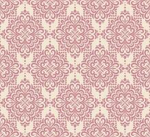 Damask background with rich, old style, luxury ornamentation, pink fashioned seamless pattern, royal wallpaper, mandala fabric swatch. vector