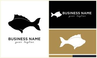 silhouette fish logo template vector