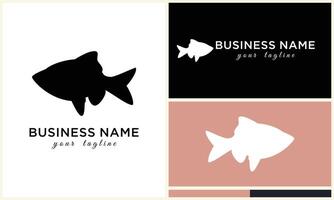 silhouette fish logo template vector