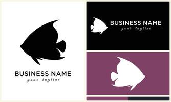 silhouette fish logo template vector