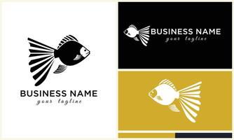 silhouette fish logo template vector