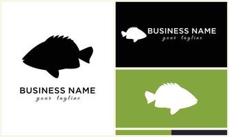 silhouette fish logo template vector