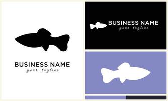silhouette fish logo template vector