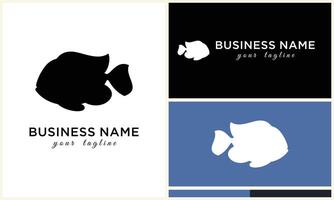 silhouette fish logo template vector