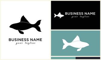 silhouette fish logo template vector