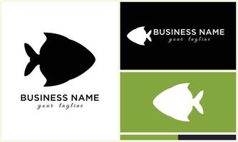 silhouette fish logo template vector