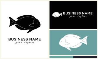 silhouette fish logo template vector