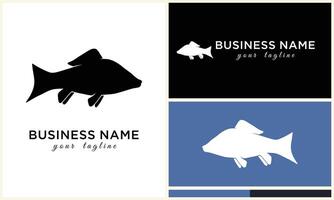 silhouette fish logo template vector