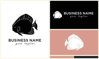 silhouette fish logo template vector