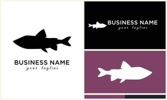 silhouette fish logo template vector