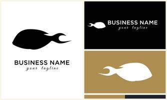 silhouette fish logo template vector