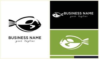 silhouette fish logo template vector