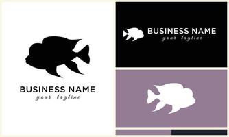 silhouette fish logo template vector