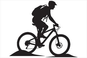 Bicycle riding black Silhouette design vector