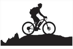 Bicycle riding black Silhouette design vector