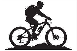 Bicycle riding Silhouette vector